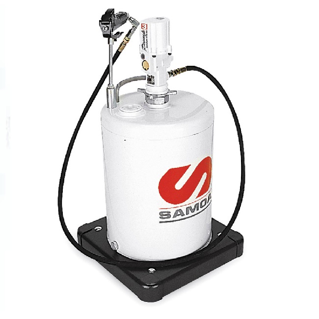 482200 SAMOA Pumpmaster 3 - 55:1 Ratio Air Operated Shielded Mobile Grease Unit for 12.5KG - 18KG Pails